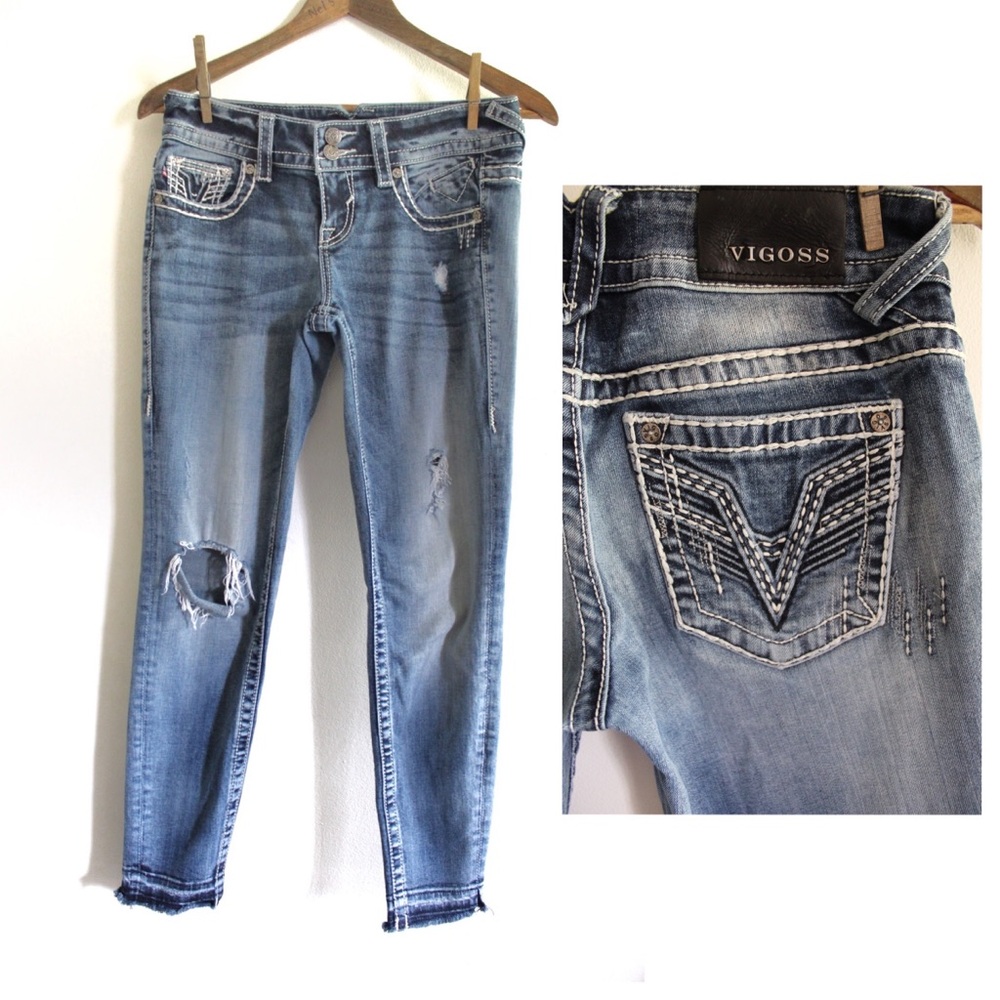 Vigoss Heavily Embellished The Chelsea Skinny Jeans 3 / 4 Preowned